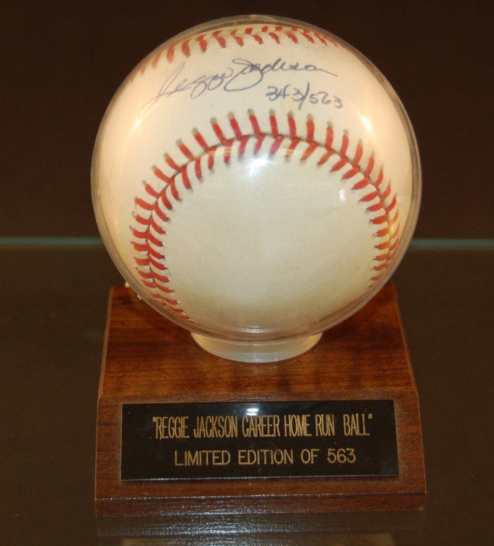 Reggie Jackson Autographed Baseball: #343/563 commemorating his home run record