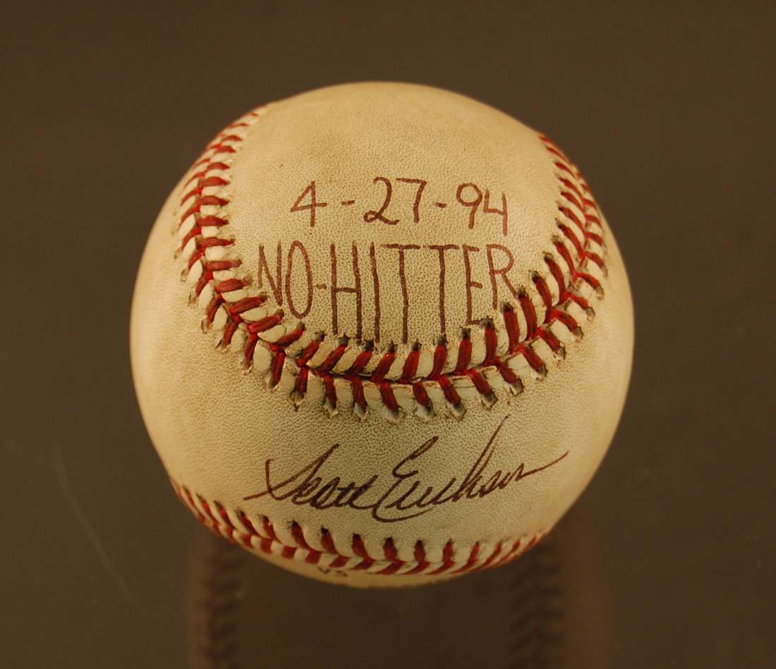 Scott Erikson Autographed Baseball: 4/27/94 No Hitter (Twins vs Brewers in the Metro Dome) #16/50