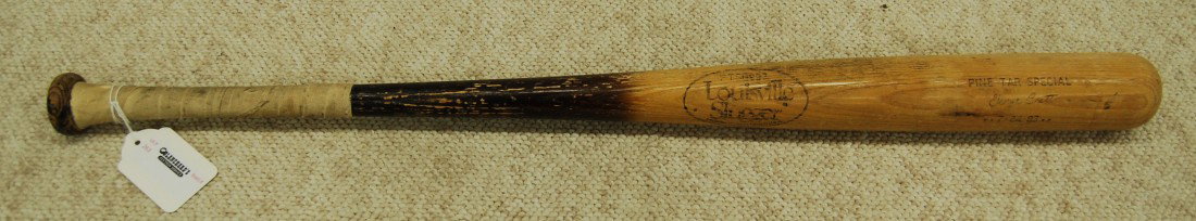 George Brett Autographed Model Bat: Louisville Slugger "Pine Tar Special" 7/24/93