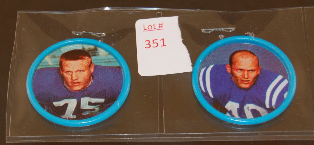 Bob Boyd & Jim Katcavage NFL Football coins: 1963 Salada Tea