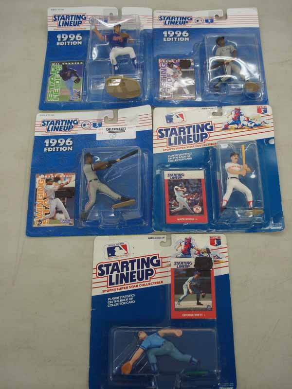 5 Kenner Major League Baseball Figurines: 1988 George Brett & Wade Boggs, 1996 Albert Bell, Frank Thomas and Wil Cordero