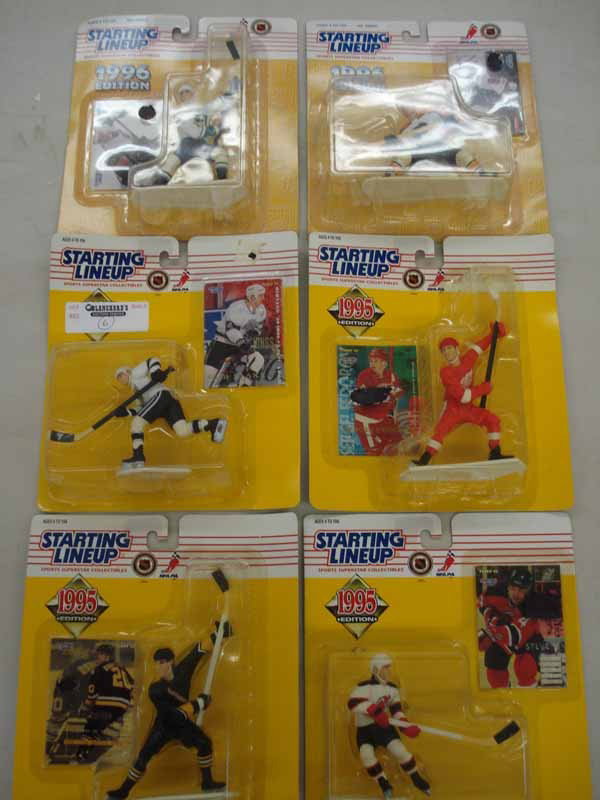 6 Kenner NHL Hockey Star Figurines: 1995 Scott Stevens, Luc Robitaille, Rob Blake & Sergei Fedorov