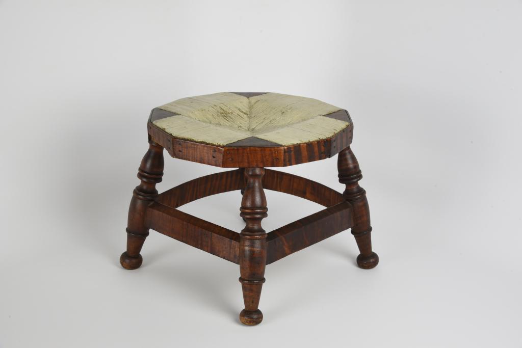 Early Curly Maple Foot Stool (1 of 3)