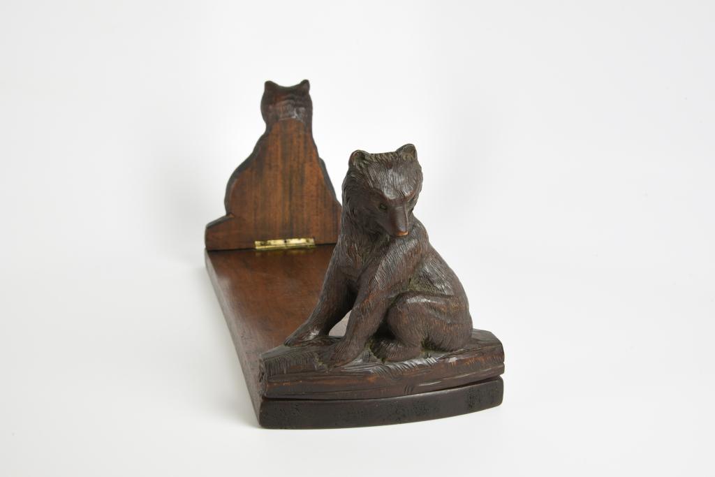 Black Forest Bear Carved Folding Book Rack (1 of 4)