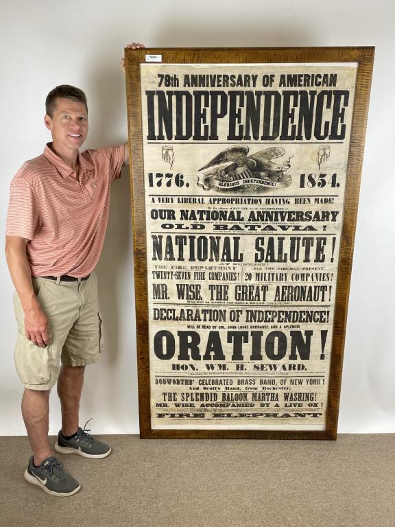 Rare 1854 Declaration of Independence Broadside (1 of 11)