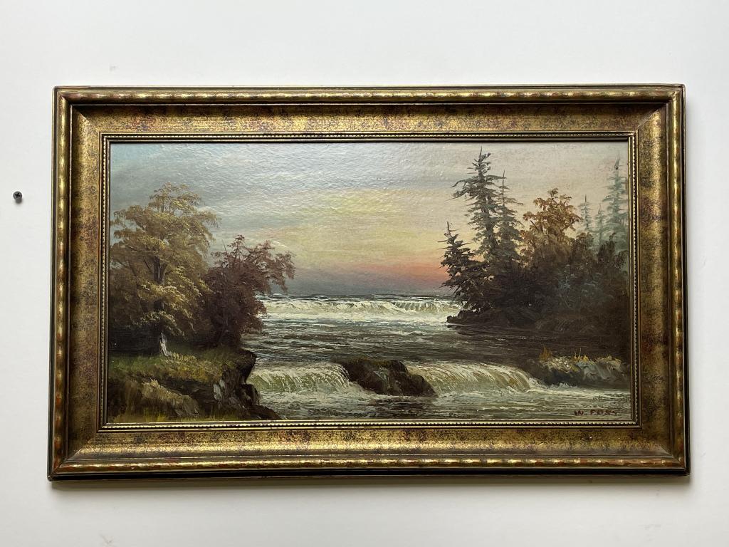 William M Post Oil on Board - Waterfalls (1 of 3)