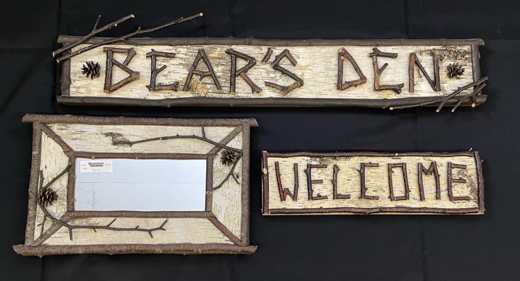 Adirondack Mirror and 2 Signs (1 of 4)