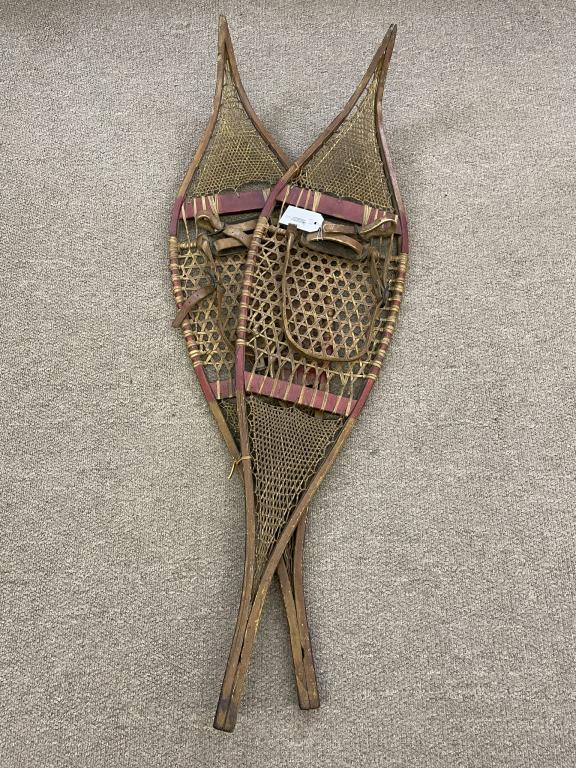Pair of Early Snowshoes with Pointed Tips (1 of 2)