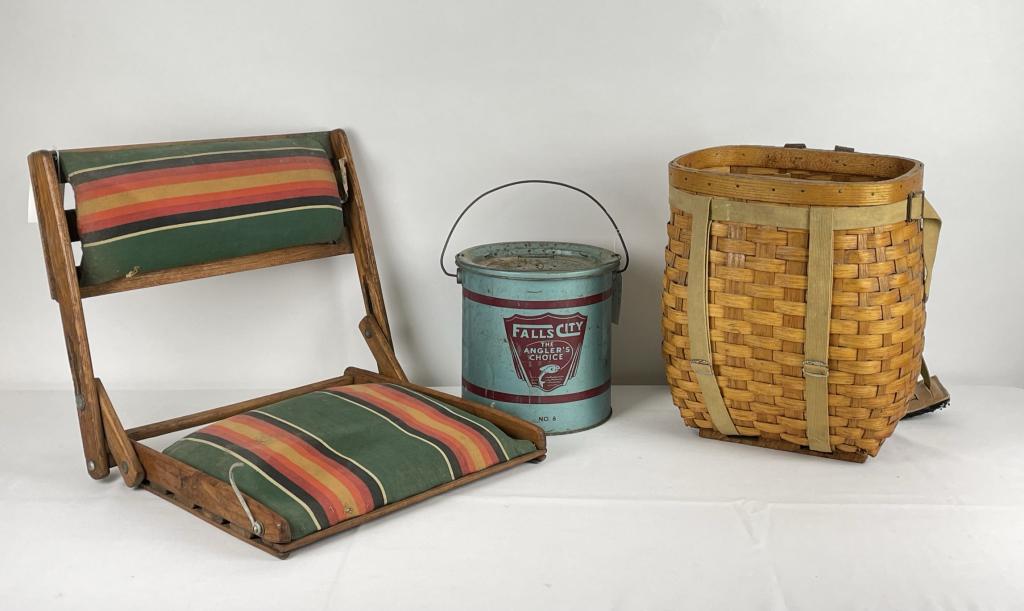 Pack Basket, Minnow Bucket & Boat Seat (1 of 4)