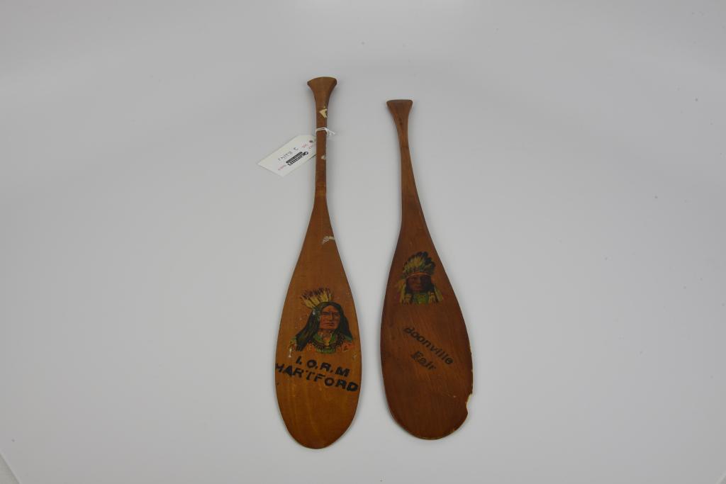 2 Wooden Souvenir Paddles w/ Indian Decals (1 of 3)
