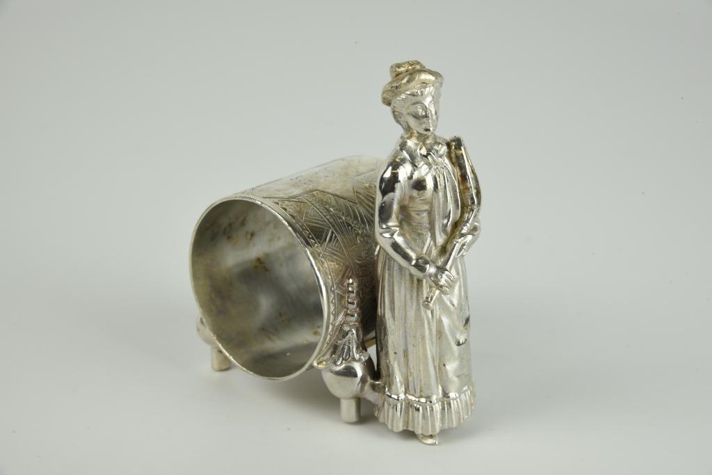 Tennis Player Napkin Ring: 3 3/4" tall. From a prominent family on Lake George in Bolton Landing, NY.