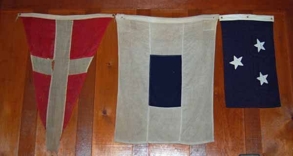 5 nautical flags: Probably used on an old Chris Craft wooden boat