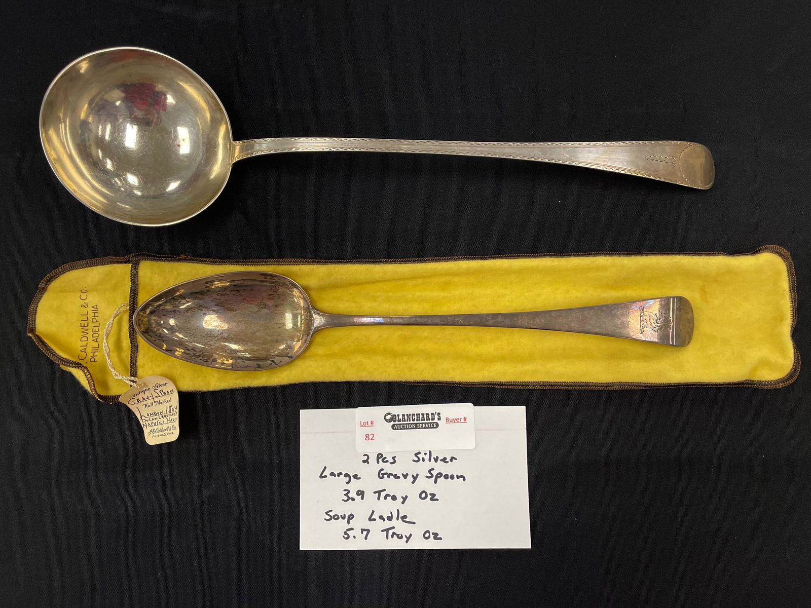 2 Silver Serving Pieces - total weight 9.6 troy oz (1 of 4)