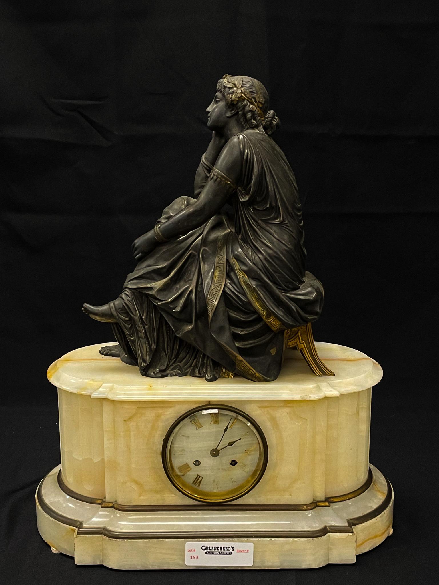 French Victorian Figural Mantle Clock (1 of 5)