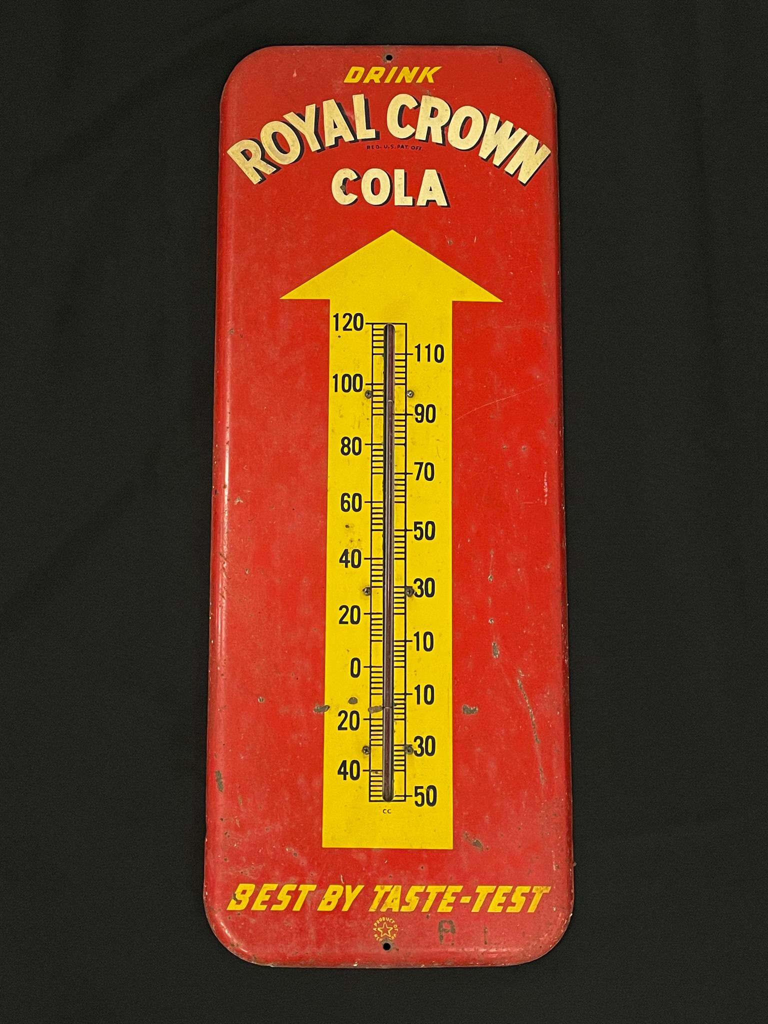 Royal Crown Cola Antique Tin Thermometer (1 of 2)