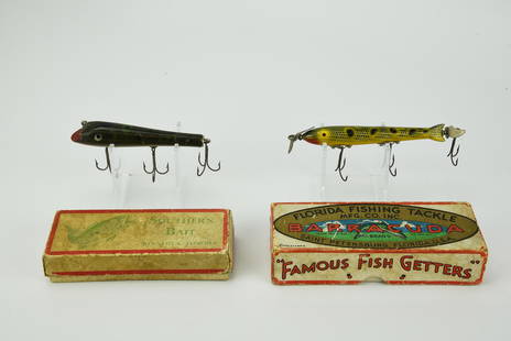 VTG WOOD Fishing Lure LOT Barracuda DALTON Special St Pete Florida