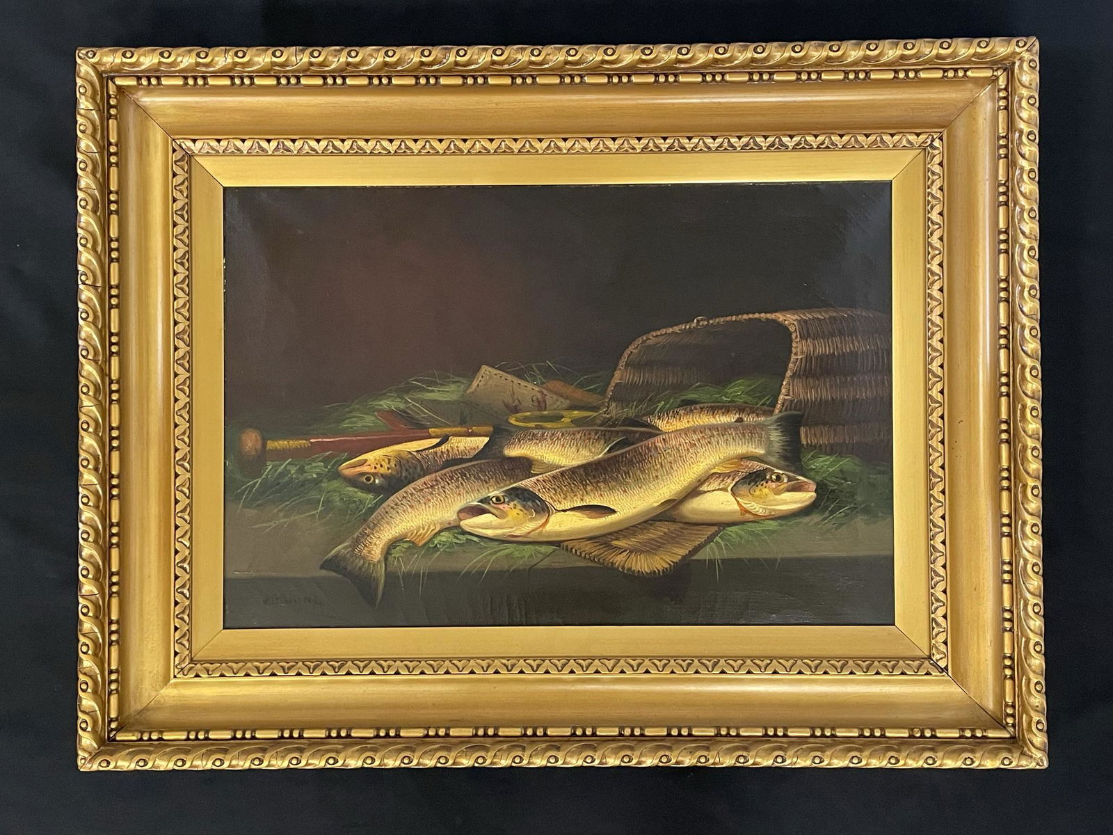 Large Early Oil on Canvas Still Life (1 of 6)