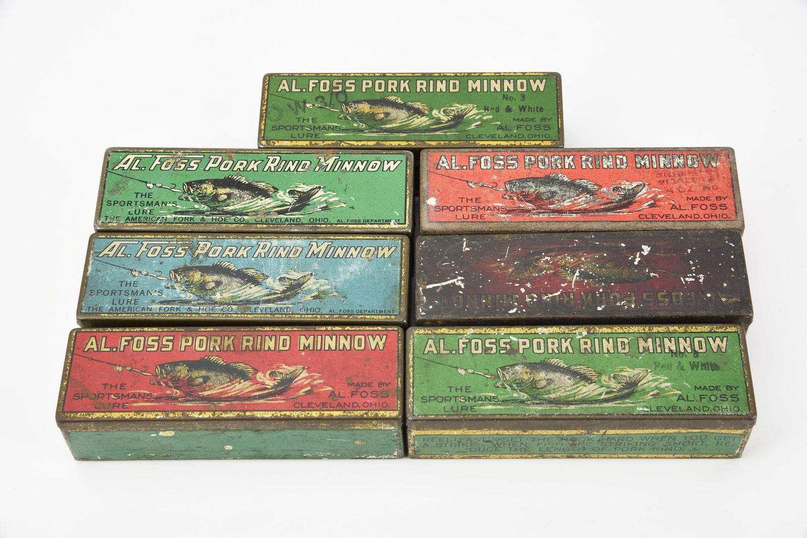 7 Al Foss Tin Lure Boxes (1 of 2)