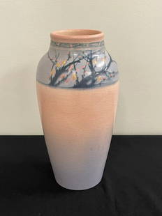 Rookwood Art Pottery Vase -Artist E.T. Hurley 1917: impressed number 943C. 10 1/2" tall. No chips, cracks or repairs. However, there is some crazing.