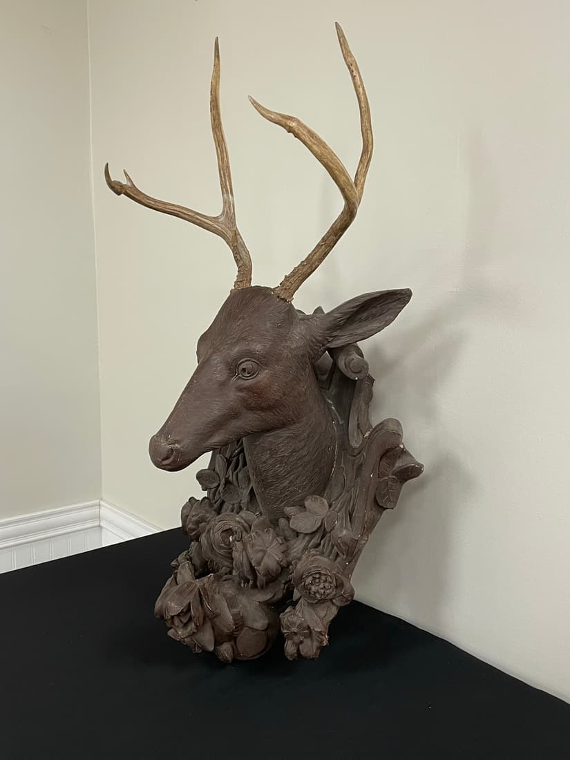 Black Forest Style Life Size Deer Head (1 of 6)