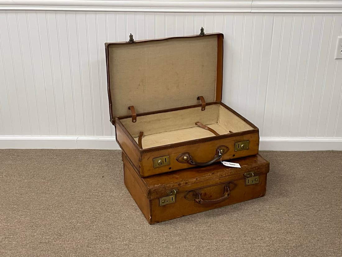 2 Leather Vintage Suitcases (1 of 4)