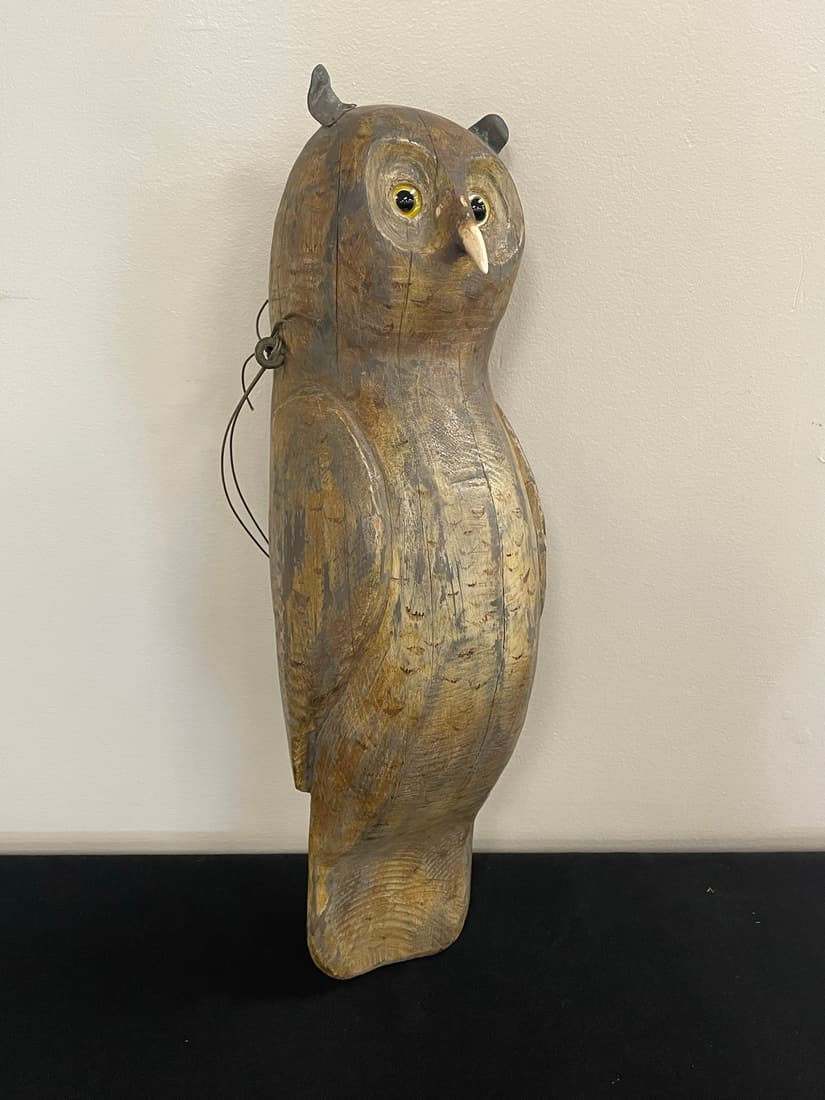 Carved and Painted Wooden Owl (1 of 5)