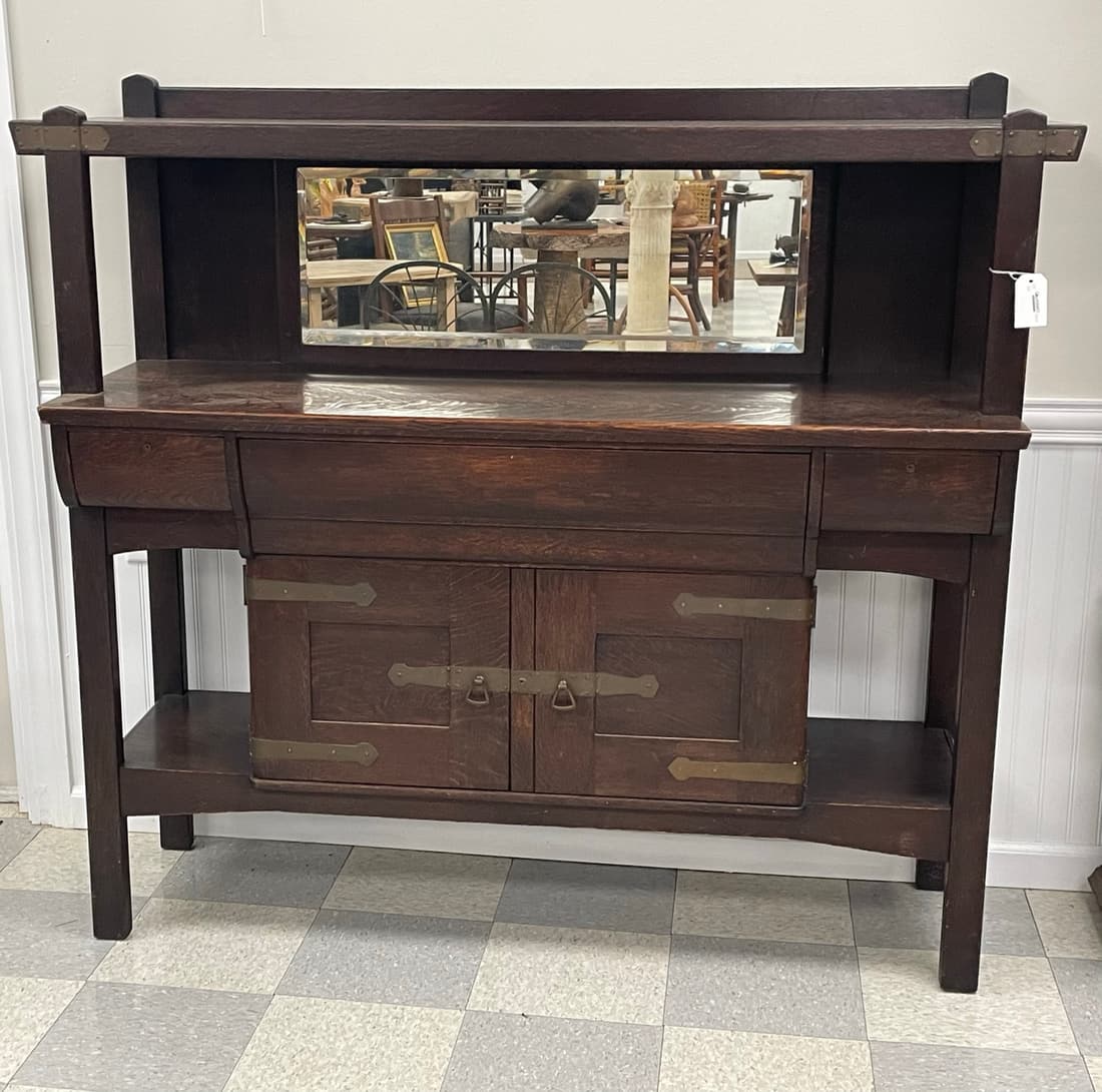 Mission Oak Hooded Sideboard (1 of 5)