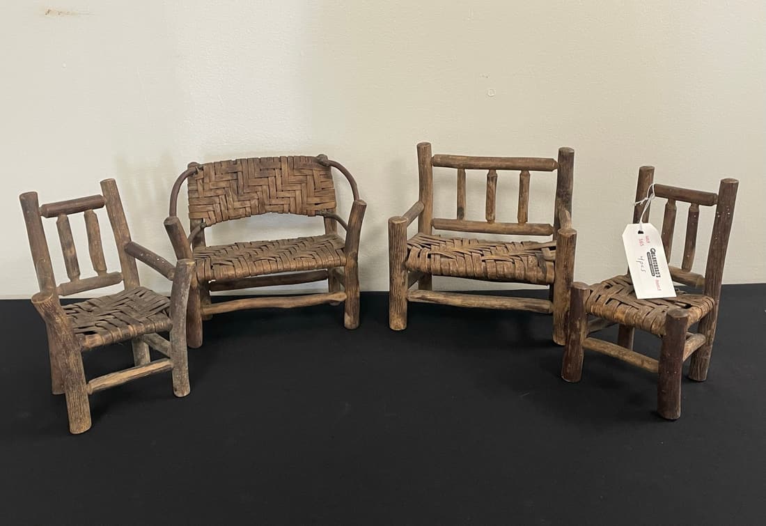 Miniature Old Hickory 4 Piece Furniture Set (1 of 4)