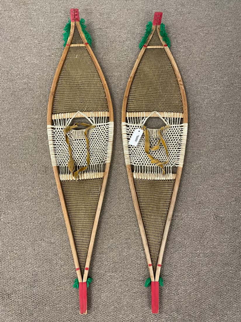 Pair of Native American Hand Woven Snowshoes (1 of 3)
