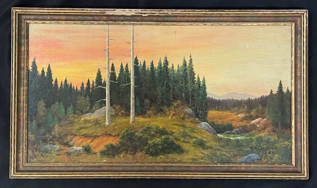 W.A. Cormier Adirondack Landscape Oil on Board (1 of 4)