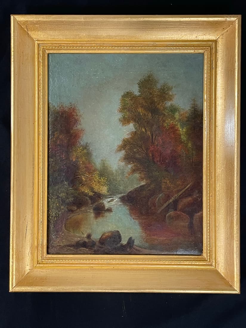 Oil on Canvas Adirondack River Bed Painting (1 of 4)