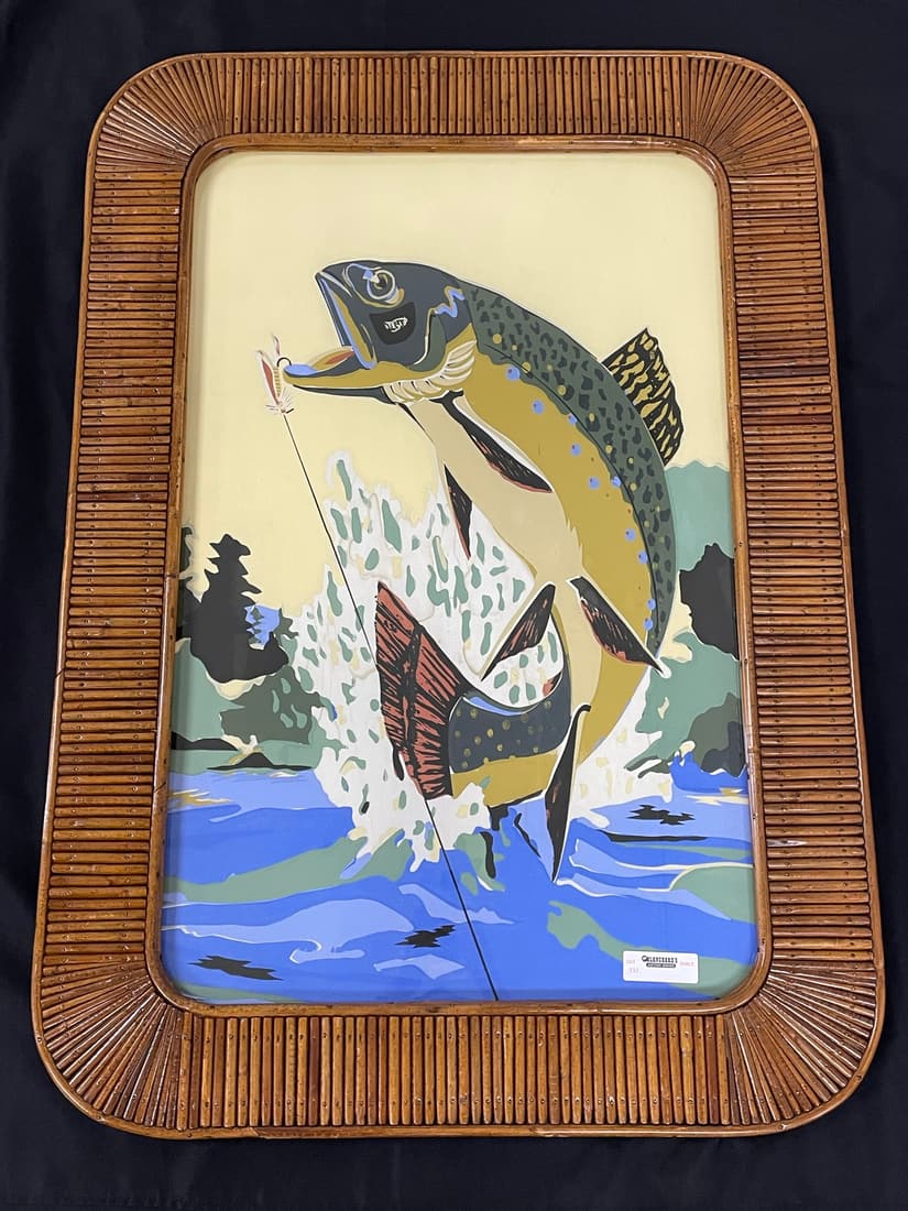 Leaping Trout in a Mosaic Frame (1 of 3)