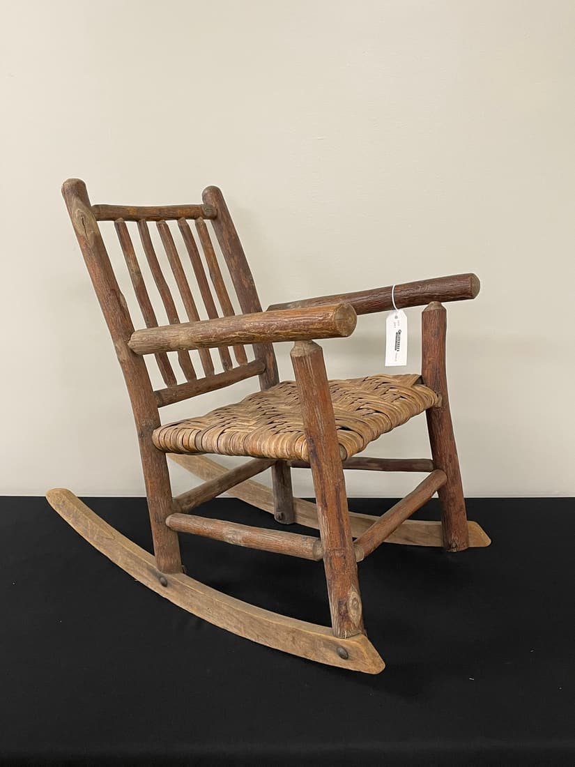 Signed Old Hickory Child's Spindle Back Arm Rocker (1 of 4)