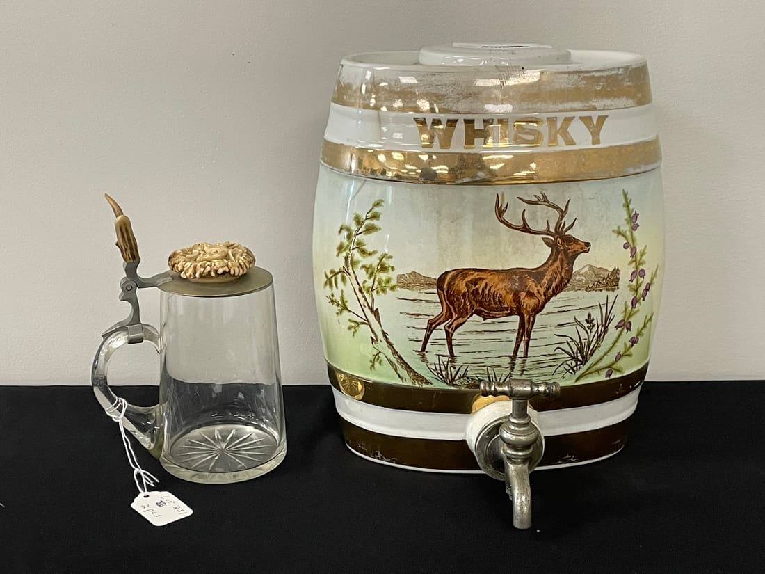 Whiskey Ceramic Dispenser with Elk (1 of 4)