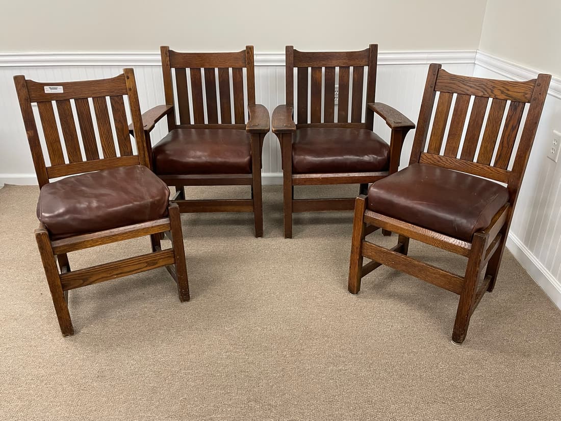 Set of 4 Mission Oak Chairs (1 of 7)