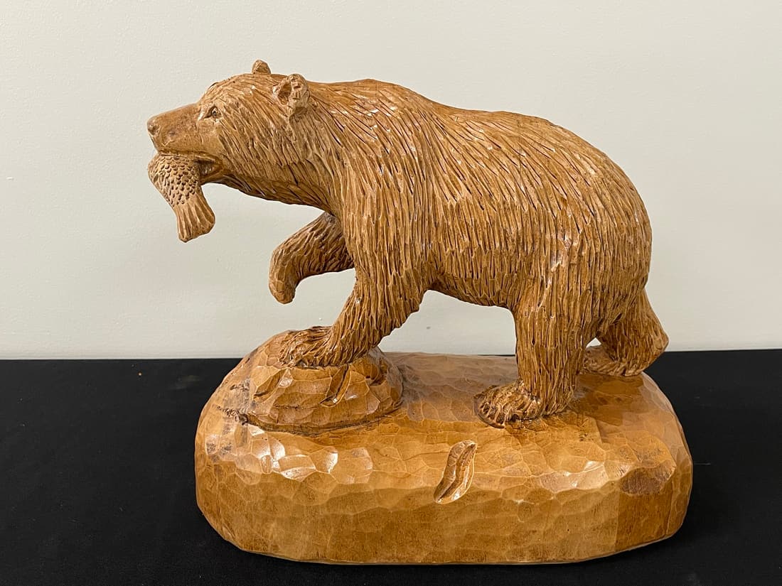 Denis Dube Bear Carving with Fish (1 of 4)
