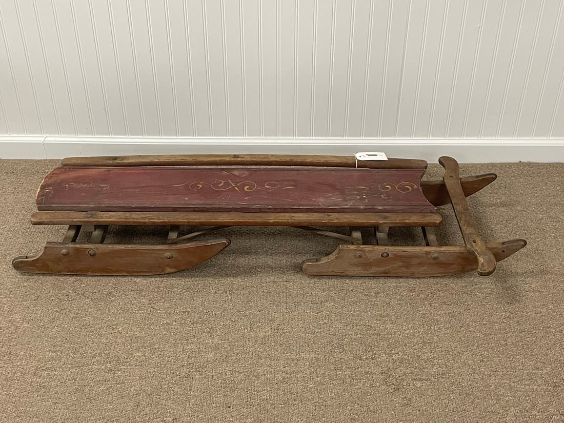 Early Wooden Painted Sled (1 of 4)