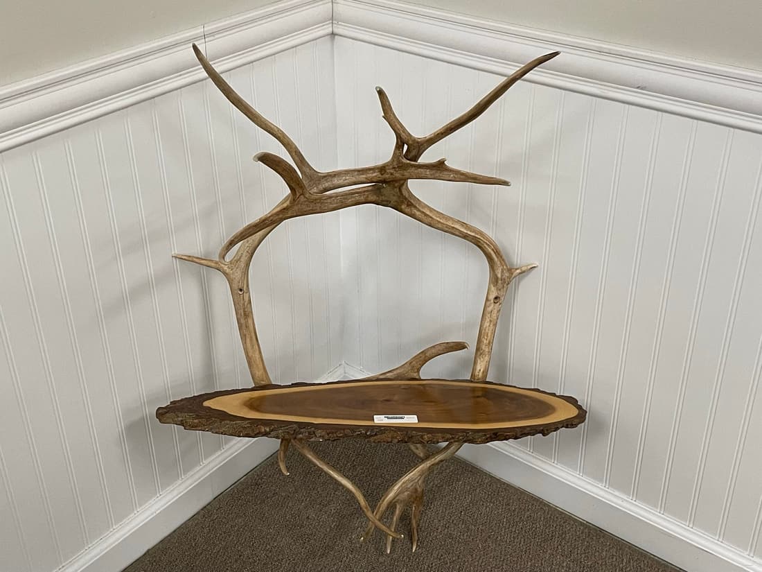 Antler Wall Hanging with Walnut Life Edge Shelf (1 of 3)