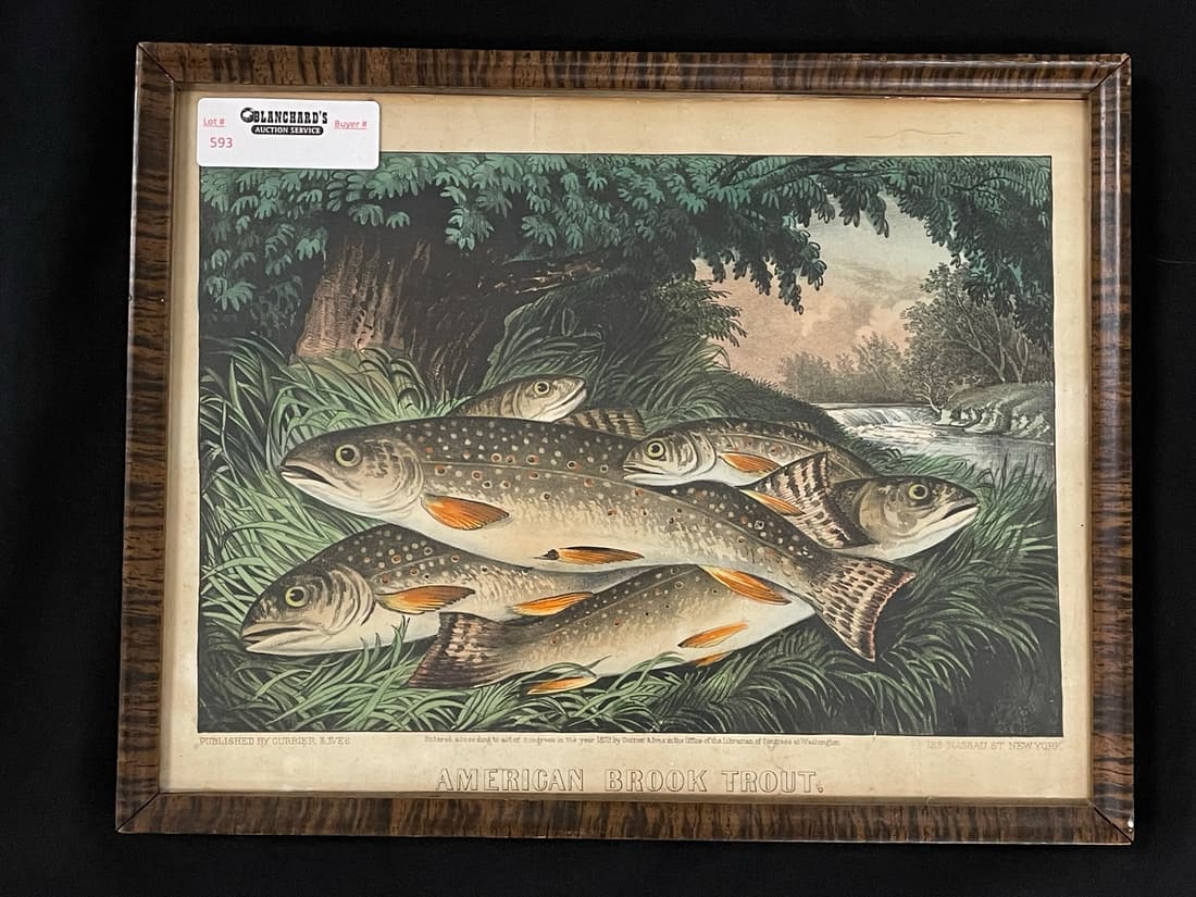 American Brook Trout Currier & Ives Print (1 of 3)