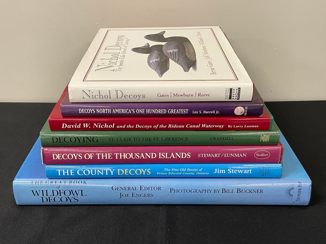 7 Hardcover Duck Decoy Reference Books Auction