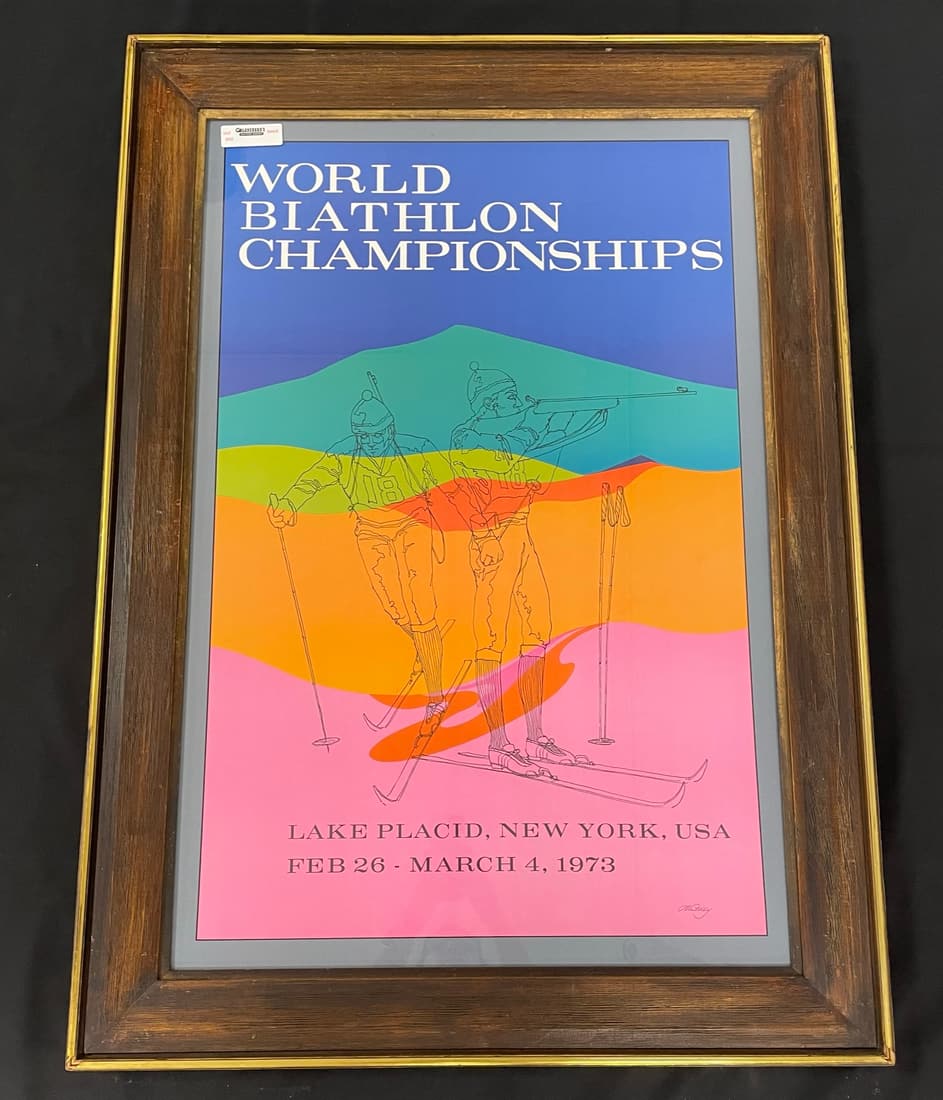 Lake Placid Biathlon Framed Poster 1973 (1 of 4)