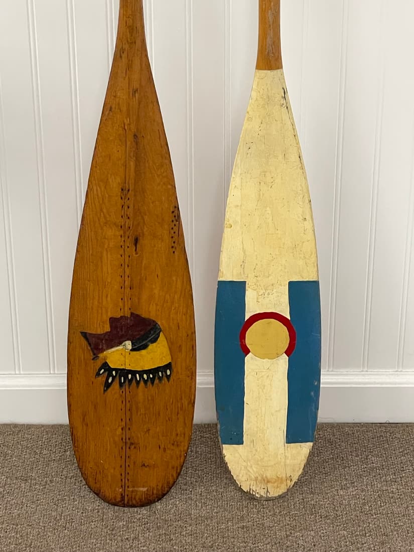 2 Painted Canoe Paddles (1 of 4)