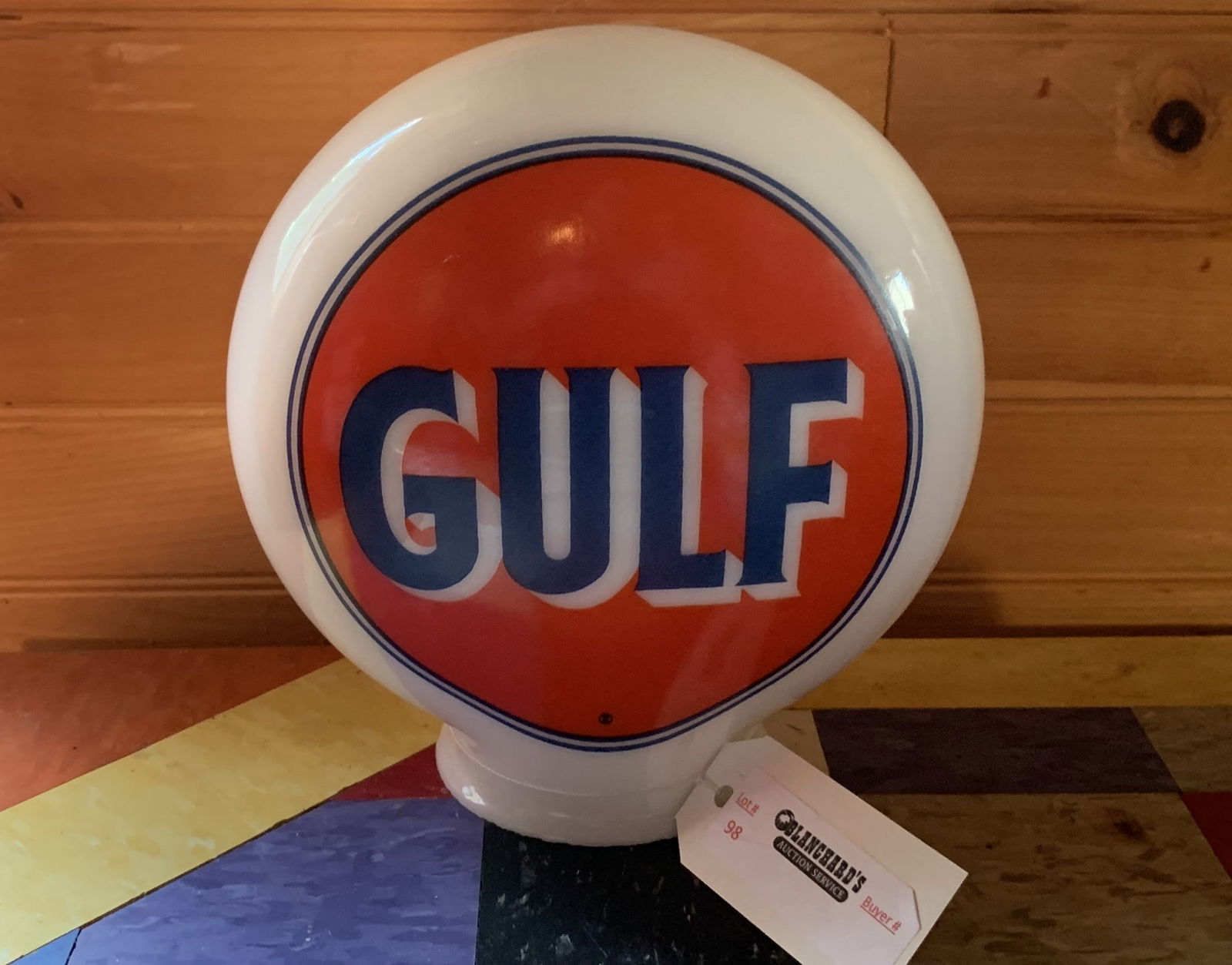 Gulf Gas Pump 8" Glass Globe (1 of 2)