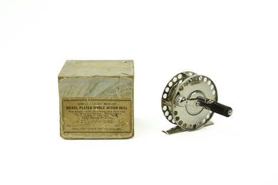 Rare Julius Vom Hofe Perforated Trout Reel in Box