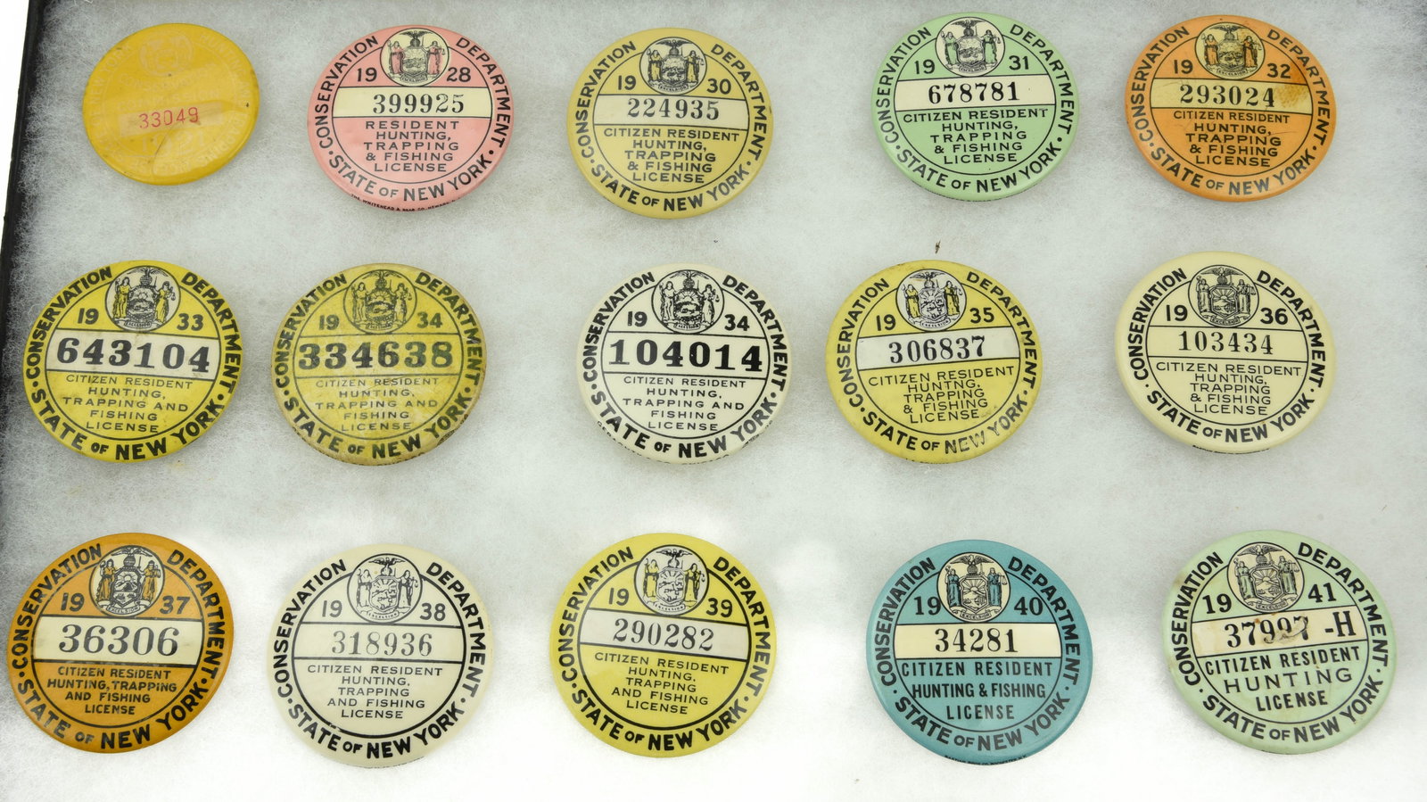 15 NYS Hunting & Fishing License Buttons (1 of 3)
