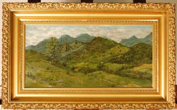 Isabel Wilson Oil on Canvas Keene Valley Landscape: Overall size 26" x 16"
