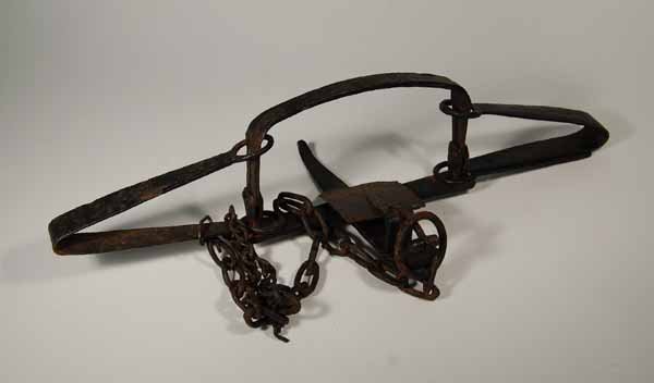 24" Hand Forged Double Spring Bear Trap: 24" Hand Forged Double Spring Bear Trap