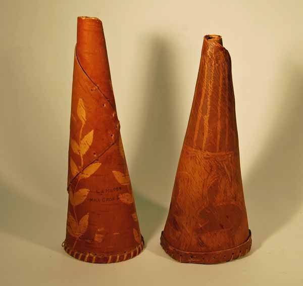 Two Birch Bark Moose Calls: Two Birch Bark Moose Calls