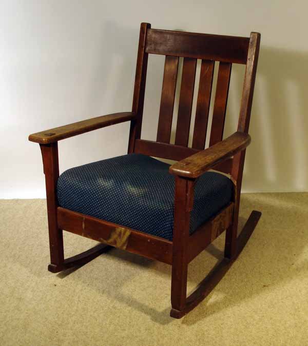 Signed JM Young Mission Oak Rocker: Signed JM Young Mission Oak Rocker