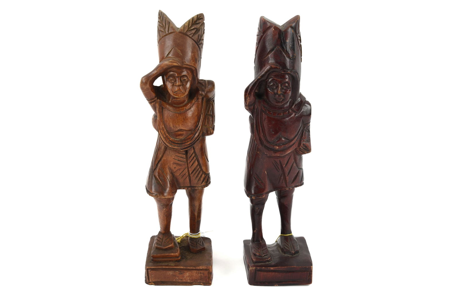 2 Countertop Carved Wooden Cigar Store Indians (1 of 4)